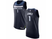 Men Nike Minnesota Timberwolves #1 Tyus Jones Navy Blue Road NBA Jersey - Icon Edition