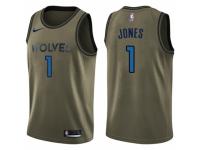 Men Nike Minnesota Timberwolves #1 Tyus Jones Swingman Green Salute to Service NBA Jersey