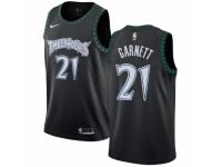 Men Nike Minnesota Timberwolves #21 Kevin Garnett Swingman Black Hardwood Classics Jersey