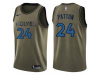 Men Nike Minnesota Timberwolves #24 Justin Patton Swingman Green Salute to Service NBA Jersey
