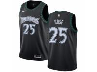 Men Nike Minnesota Timberwolves #25 Derrick Rose Black Hardwood Classics Jersey