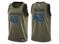 Men Nike Minnesota Timberwolves #43 Anthony Tolliver Swingman Green Salute to Service NBA Jersey