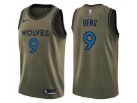 Men Nike Minnesota Timberwolves #9 Luol Deng Swingman Green Salute to Service NBA Jersey