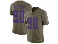 Men Nike Minnesota Vikings #90 Will Sutton Limited Olive 2017 Salute to Service NFL Jersey