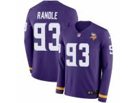 Men Nike Minnesota Vikings #93 John Randle Limited Purple Therma Long Sleeve NFL Jersey