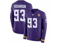 Men Nike Minnesota Vikings #93 Sheldon Richardson Limited Purple Therma Long Sleeve NFL Jersey