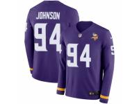 Men Nike Minnesota Vikings #94 Jaleel Johnson Limited Purple Therma Long Sleeve NFL Jersey