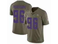 Men Nike Minnesota Vikings #96 Brian Robison Limited Olive 2017 Salute to Service NFL Jersey