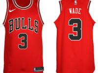 Men Nike NBA Chicago Bulls #3 Dwyane Wade Jersey 2017-18 New Season Red Jersey