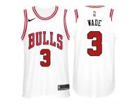 Men Nike NBA Chicago Bulls #3 Dwyane Wade Jersey 2017-18 New Season White Jersey