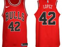 Men Nike NBA Chicago Bulls #42 Robin Lopez Jersey 2017-18 New Season Red Jersey