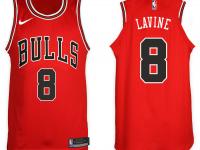 Men Nike NBA Chicago Bulls #8 Zach Lavine Jersey 2017-18 New Season Red Jersey