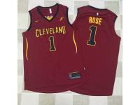 Men Nike NBA Cleveland Cavaliers #1 Derrick Rose Jersey 2017-18 New Season Wine Red Jersey