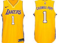 Men Nike NBA Los Angeles Lakers #1 Kentavious Caldwell Pope Jersey 2017-18 New Season Gold Jersey
