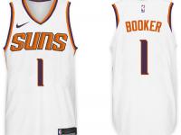 Men Nike NBA Phoenix Suns #1 Devin Booker Jersey 2017-18 New Season White Jersey