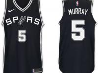 Men Nike NBA San Antonio Spurs #5 Dejounte Murray Jersey 2017-18 New Season Black Jersey