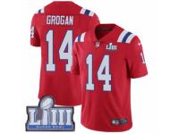 Men Nike New England Patriots #14 Steve Grogan Red Alternate Vapor Untouchable Limited Player Super Bowl LIII Bound NFL Jersey