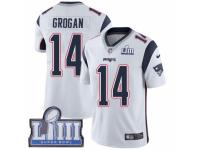 Men Nike New England Patriots #14 Steve Grogan White Vapor Untouchable Limited Player Super Bowl LIII Bound NFL Jersey