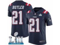 Men Nike New England Patriots #21 Malcolm Butler Limited Navy Blue Rush Vapor Untouchable Super Bowl LII NFL Jersey