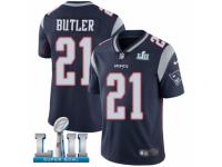 Men Nike New England Patriots #21 Malcolm Butler Navy Blue Team Color Vapor Untouchable Limited Player Super Bowl LII NFL Jersey
