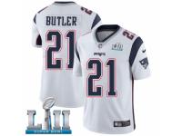 Men Nike New England Patriots #21 Malcolm Butler White Vapor Untouchable Limited Player Super Bowl LII NFL Jersey