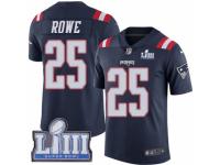 Men Nike New England Patriots #25 Eric Rowe Limited Navy Blue Rush Vapor Untouchable Super Bowl LIII Bound NFL Jersey