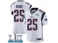 Men Nike New England Patriots #25 Eric Rowe White Vapor Untouchable Limited Player Super Bowl LII NFL Jersey