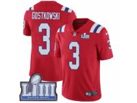 Men Nike New England Patriots #3 Stephen Gostkowski Red Alternate Vapor Untouchable Limited Player Super Bowl LIII Bound NFL Jersey
