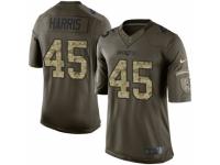 Men Nike New England Patriots #45 David Harris Elite Green Salute to Service NFL Jersey