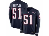 Men Nike New England Patriots #51 JaWhaun Bentley Limited Navy Blue Therma Long Sleeve NFL Jersey