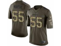 Men Nike New England Patriots #55 Cassius Marsh Elite Green Salute to Service NFL Jersey