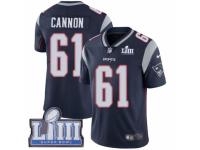 Men Nike New England Patriots #61 Marcus Cannon Navy Blue Team Color Vapor Untouchable Limited Player Super Bowl LIII Bound NFL Jersey