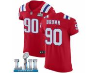 Men Nike New England Patriots #90 Malcom Brown Red Alternate Vapor Untouchable Elite Player Super Bowl LII NFL Jersey