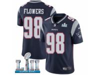 Men Nike New England Patriots #98 Trey Flowers Navy Blue Team Color Vapor Untouchable Limited Player Super Bowl LII NFL Jersey