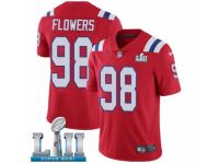 Men Nike New England Patriots #98 Trey Flowers Red Alternate Vapor Untouchable Limited Player Super Bowl LII NFL Jersey