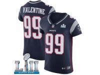 Men Nike New England Patriots #99 Vincent Valentine Navy Blue Team Color Vapor Untouchable Elite Player Super Bowl LII NFL Jersey
