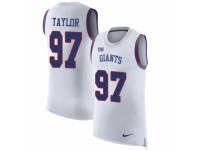 Men Nike New York Giants #97 Devin Taylor Limited White Rush Player Name & Number Tank Top NFL Jersey