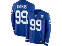 Men Nike New York Giants #99 Robert Thomas Limited Royal Blue Therma Long Sleeve NFL Jersey