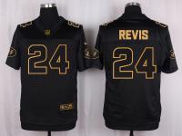 Men Nike New York Jets #24 Darrelle Revis Pro Line Black Gold Collection Jersey