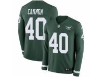 Men Nike New York Jets #40 Trenton Cannon Limited Green Therma Long Sleeve NFL Jersey