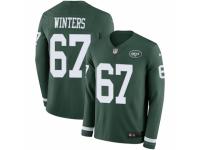 Men Nike New York Jets #67 Brian Winters Limited Green Therma Long Sleeve NFL Jersey