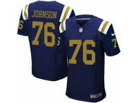 Men Nike New York Jets #76 Wesley Johnson Elite Navy Blue Alternate NFL Jersey