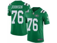 Men Nike New York Jets #76 Wesley Johnson Limited Green Rush Vapor Untouchable NFL Jersey