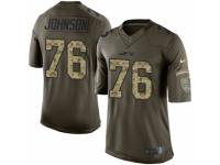 Men Nike New York Jets #76 Wesley Johnson Limited Green Salute to Service NFL Jersey