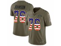 Men Nike New York Jets #76 Wesley Johnson Limited Olive/USA Flag 2017 Salute to Service NFL Jersey