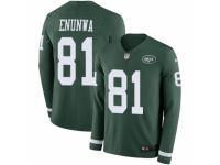 Men Nike New York Jets #81 Quincy Enunwa Limited Green Therma Long Sleeve NFL Jersey