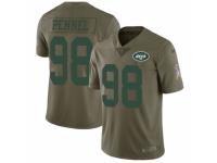 Men Nike New York Jets #98 Mike Pennel Limited Olive 2017 Salute to Service NFL Jersey