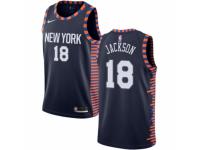 Men Nike New York Knicks #18 Phil Jackson Navy Blue NBA Jersey - 2018/19 City Edition