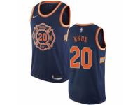 Men Nike New York Knicks #20 Kevin Knox Navy Blue NBA Jersey - City Edition