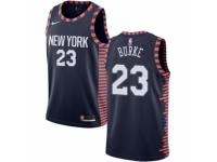 Men Nike New York Knicks #23 Trey Burke Navy Blue NBA Jersey - 2018/19 City Edition